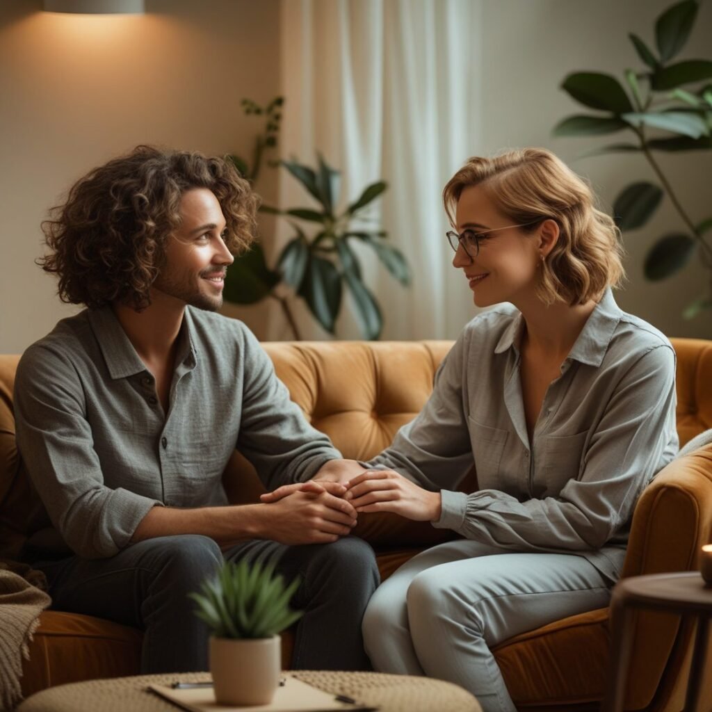 Wie läuft eine Paartherapie ab? Was in der ersten Sitzung passiert 3 Paar in der ersten Sitzung einer Paartherapie